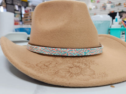 Hat Band Mint Peach Cream