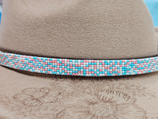 Hat Band Mint Peach Cream