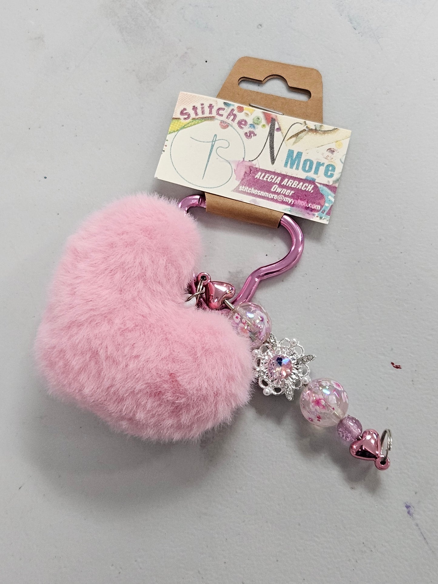 Beaded Heart Keychain