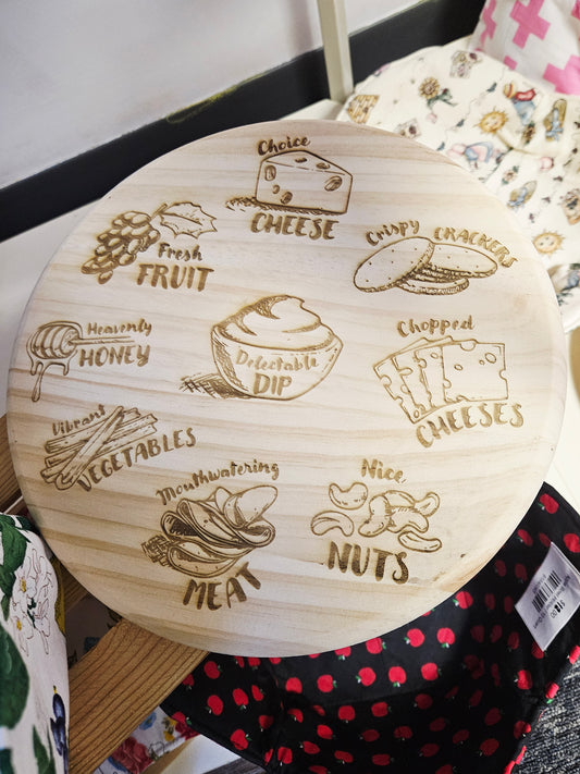 Engraved Centerpiece Lazy Susan Charcuterie