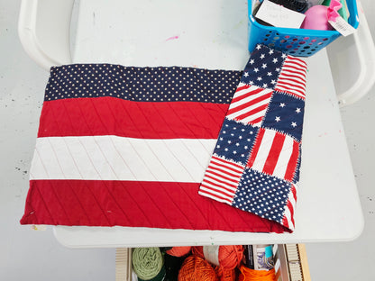 American Flag Table Trivet Runner Reversable