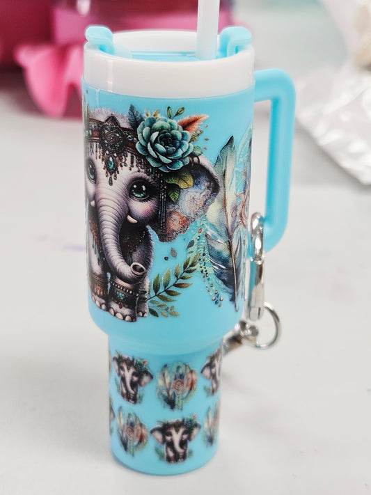 Blue Elephant Tumbler Keychain