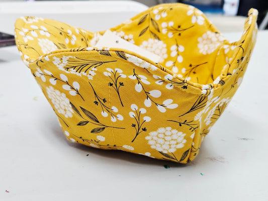 Mustard Color w/Poppies 8" Bowl Cozie