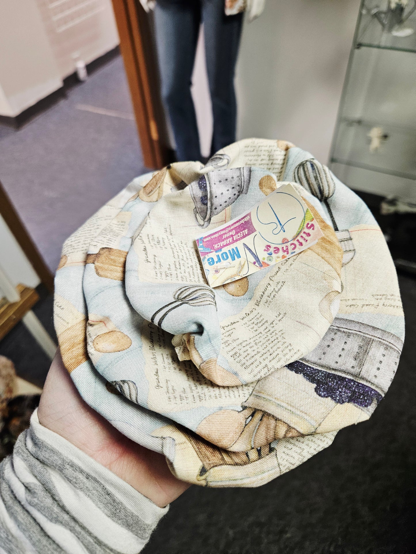 Kitchen Utensil Print Bowl Cover 4/5/6"