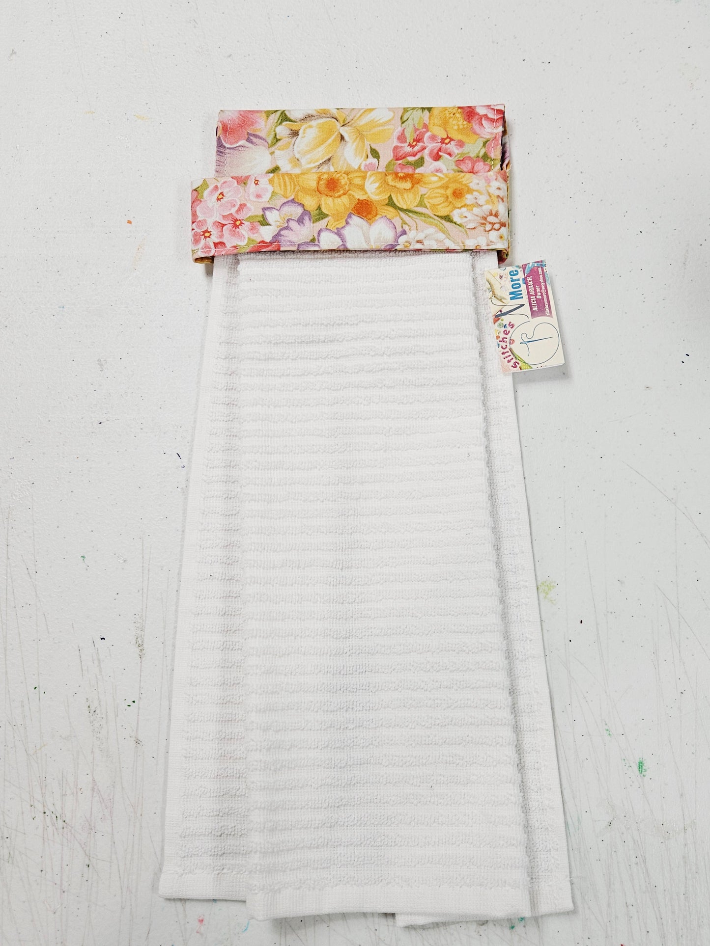 Yellow/Pink Spring Floral Kitchen Towel