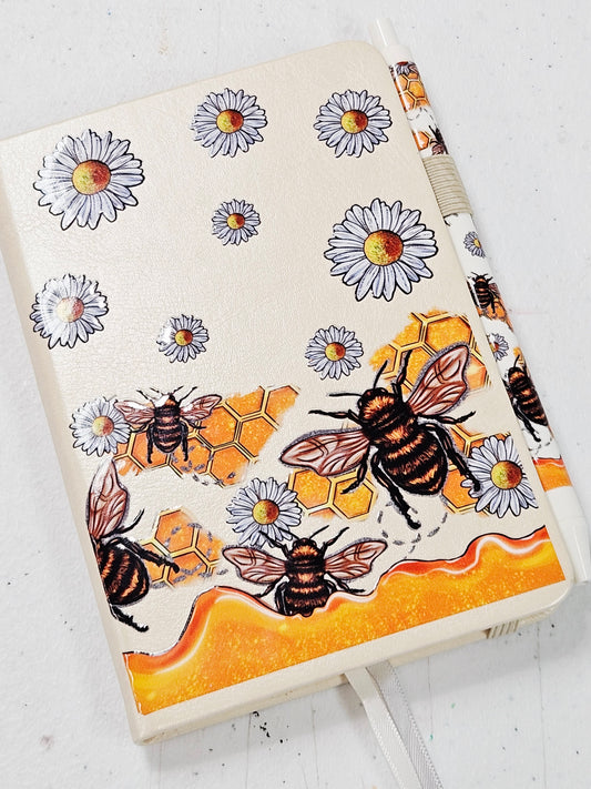 Bee w/Flowers Small Notebook w/Pen