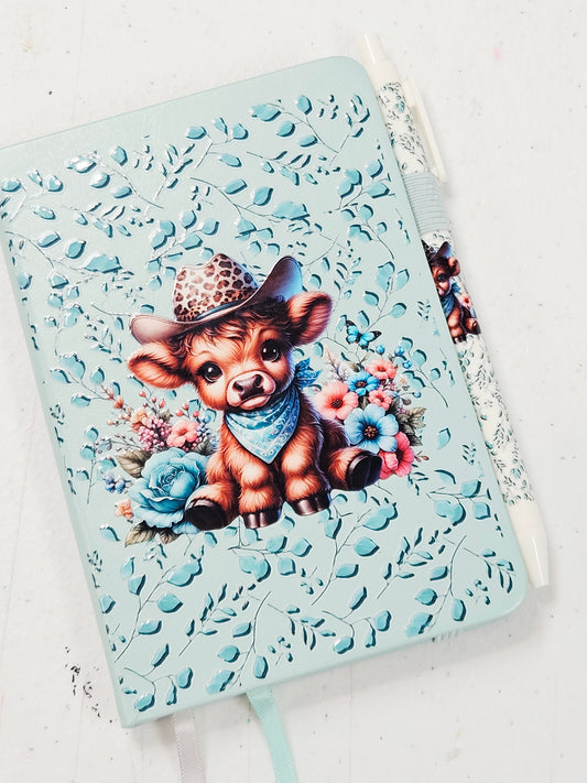 Highland Cow Small Notebook w/Pen