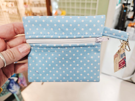 Coin Pouch Blue Jean w/White Dots