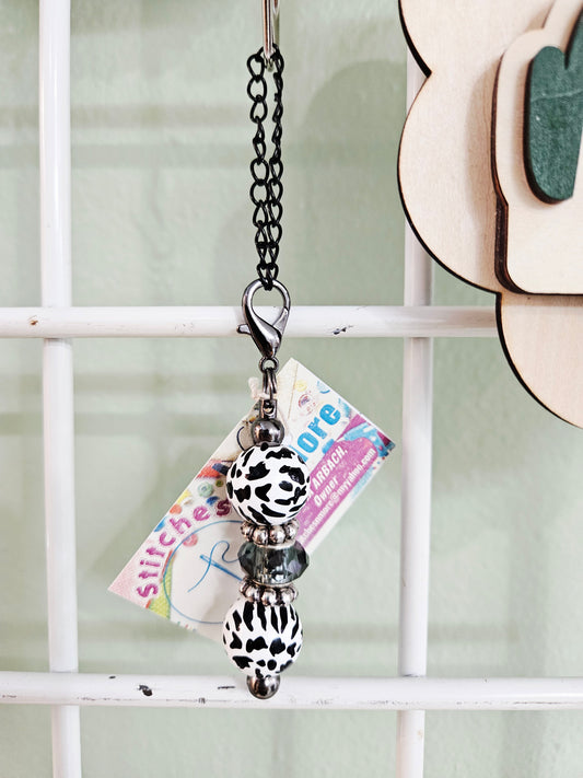 Cow Print Cup Charm