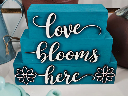 Love Blooms Here Blocks