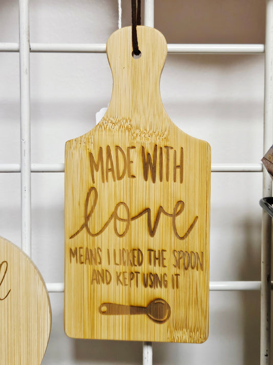 Mini Paddle Cutting Board Liked Spoon Kept Using