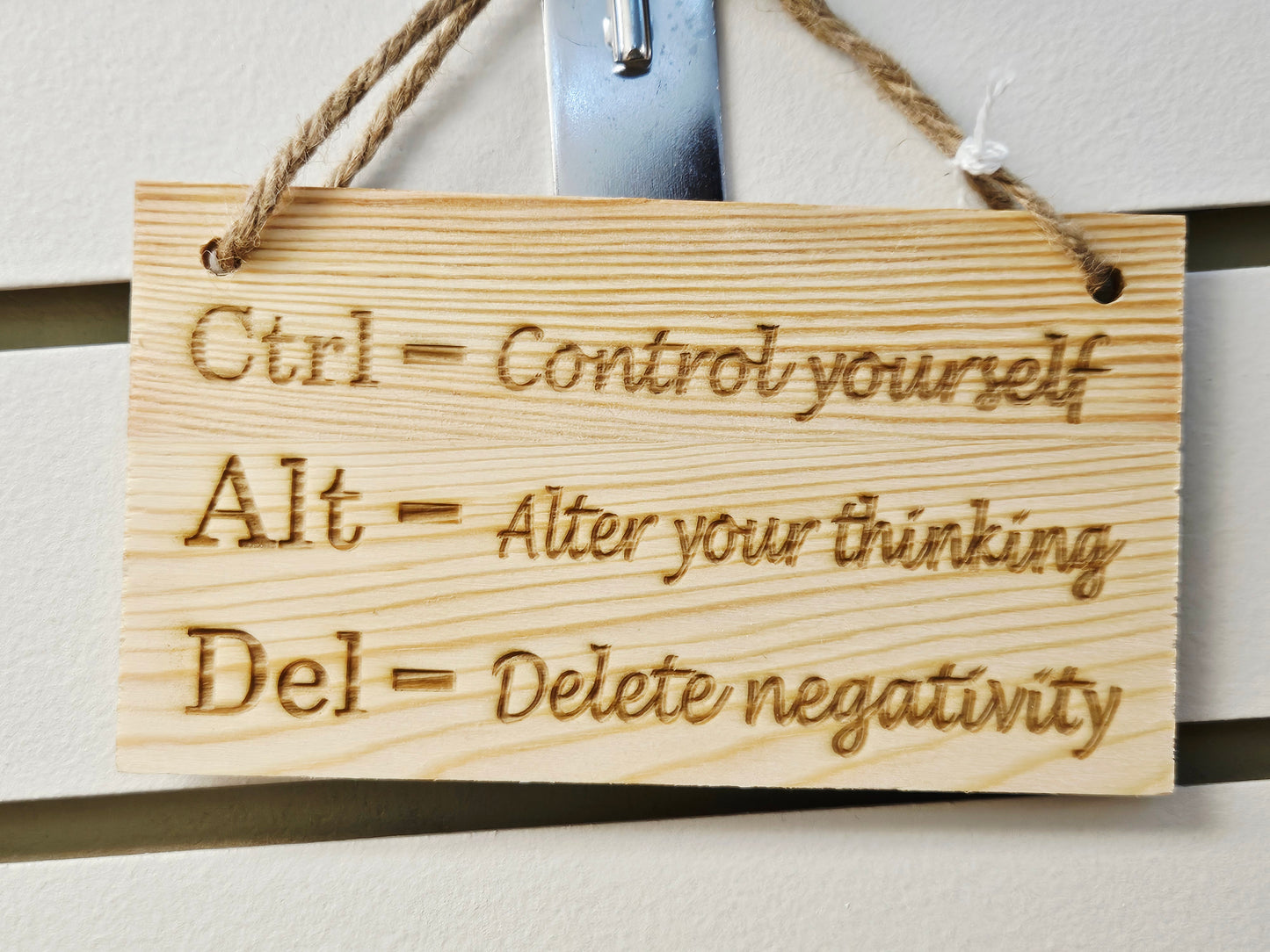 Crtl Alt Del Wood Sign