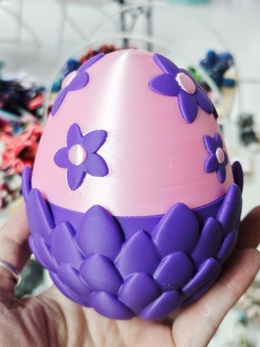 Mystery Dragon Egg 3D Purple Flowers