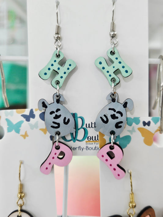 Hop Pink/Green Earrings