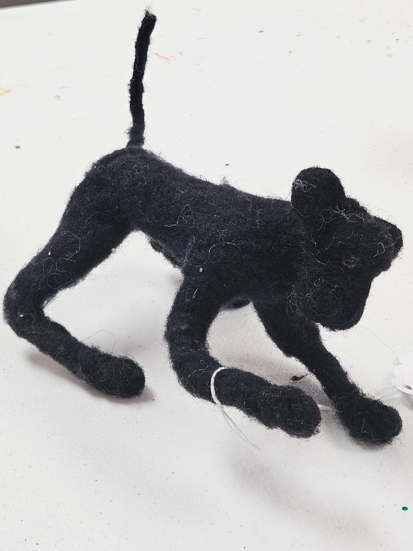 Black Needle Felted Jaguar