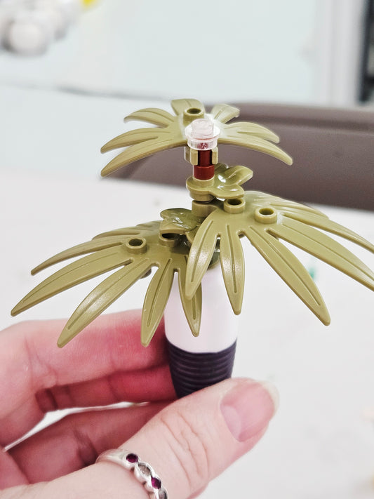 Mini Olive Palm Tree in White/Brown Vase