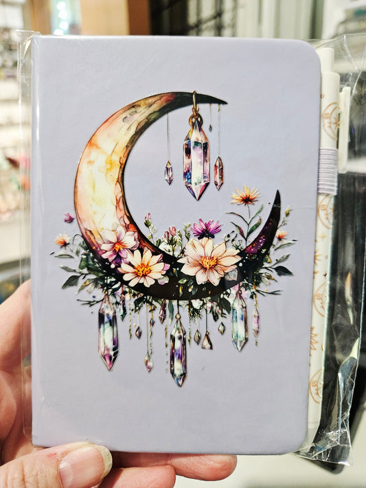 Half Moon Lavender Small Notebook w/Pen
