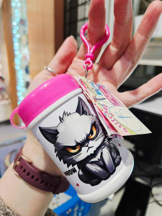 Angry Cats Sanitizer Wipe Keychain