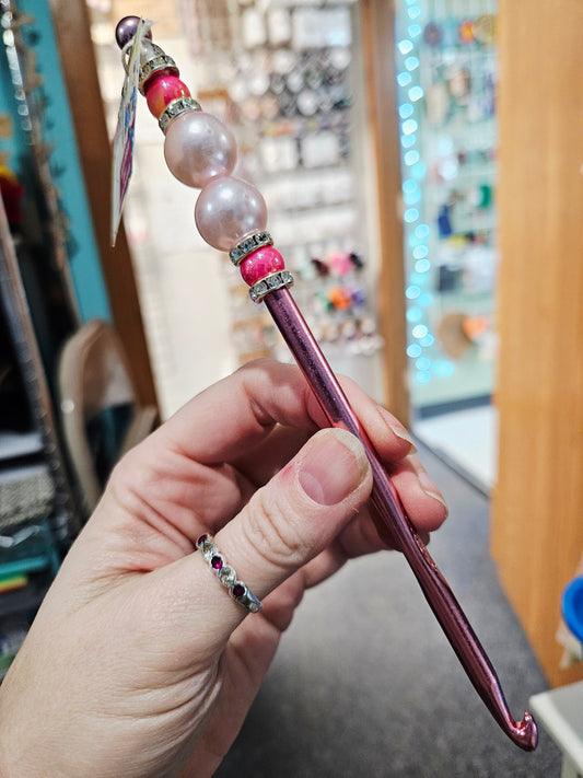 Pink Pearl Crochet Hook