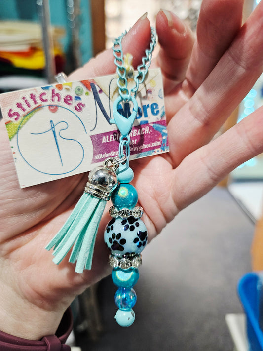 Teal Paws Cup Charm