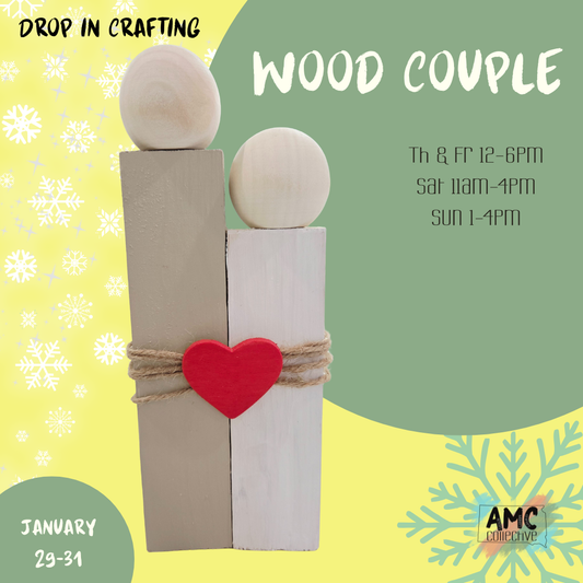 Wood Couple Drop In Craft