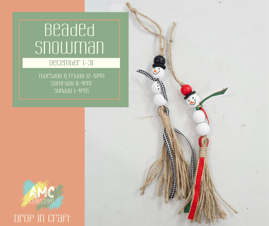 Beaded Snowman Ornament – Drop-In Craft