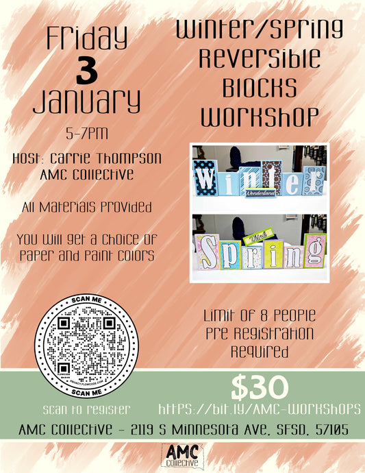 Winter/Spring Reversible Block Workshop - 1/3/2025, 5-7pm