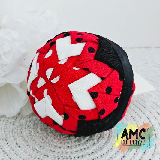 Red/White/Black Folded Star Decor Ball