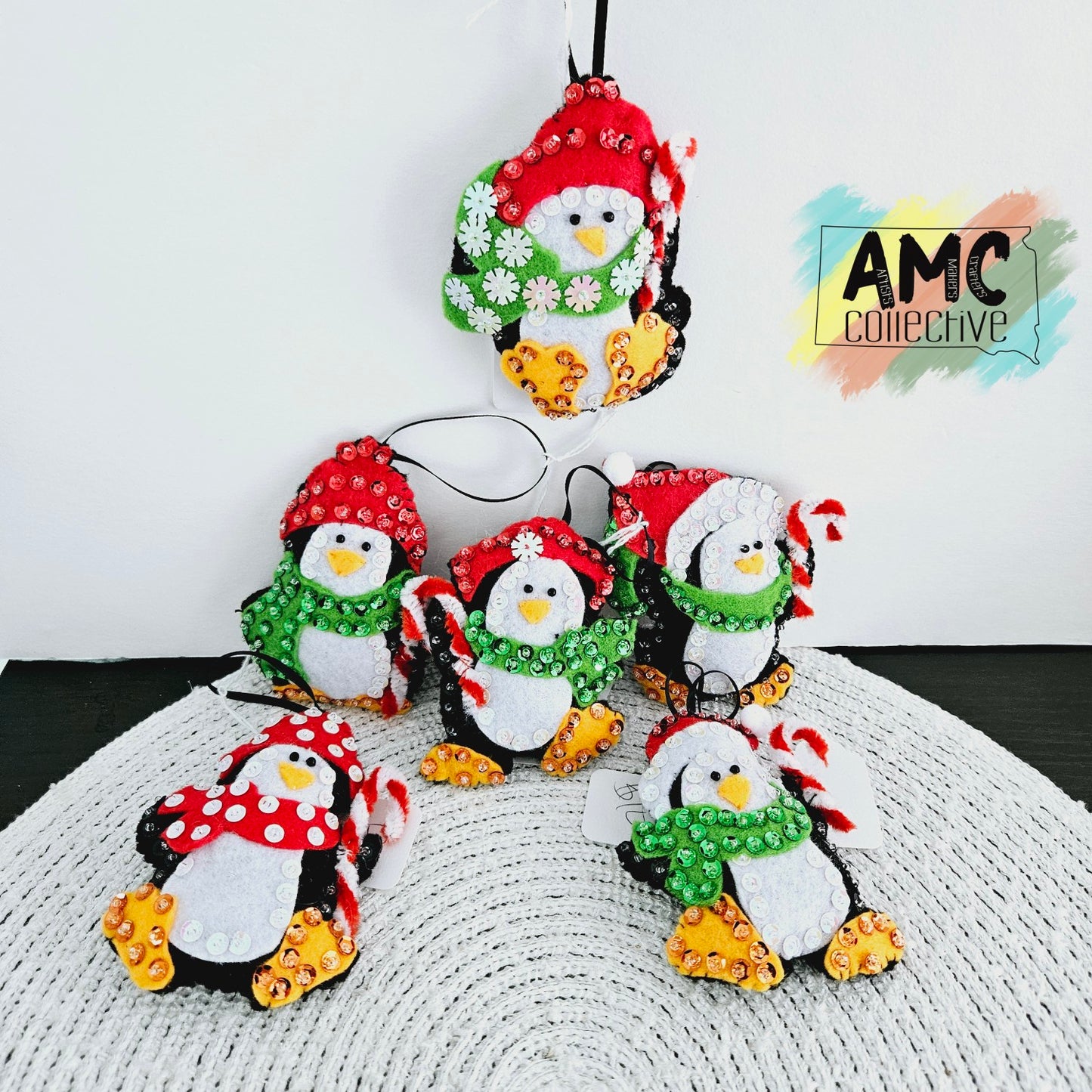 Christmas Penguin Felt Ornaments