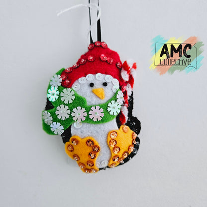 Christmas Penguin Felt Ornaments