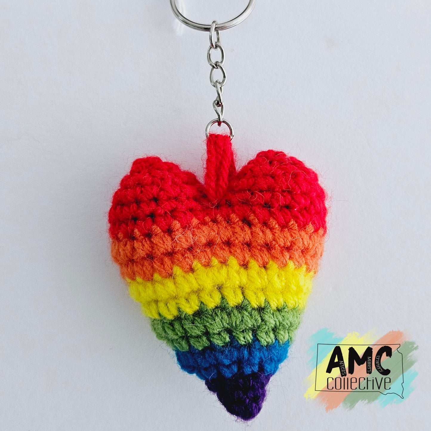 Rainbow Heart Keychain