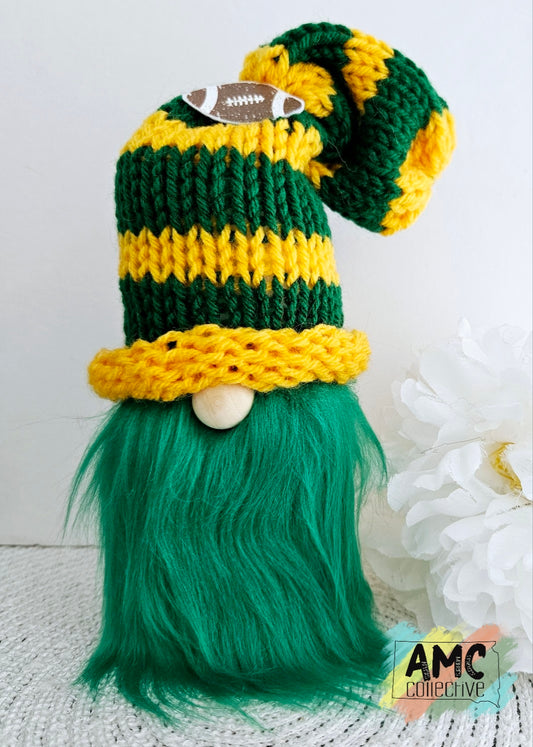 Green and Gold Football Gnome - Green Beard