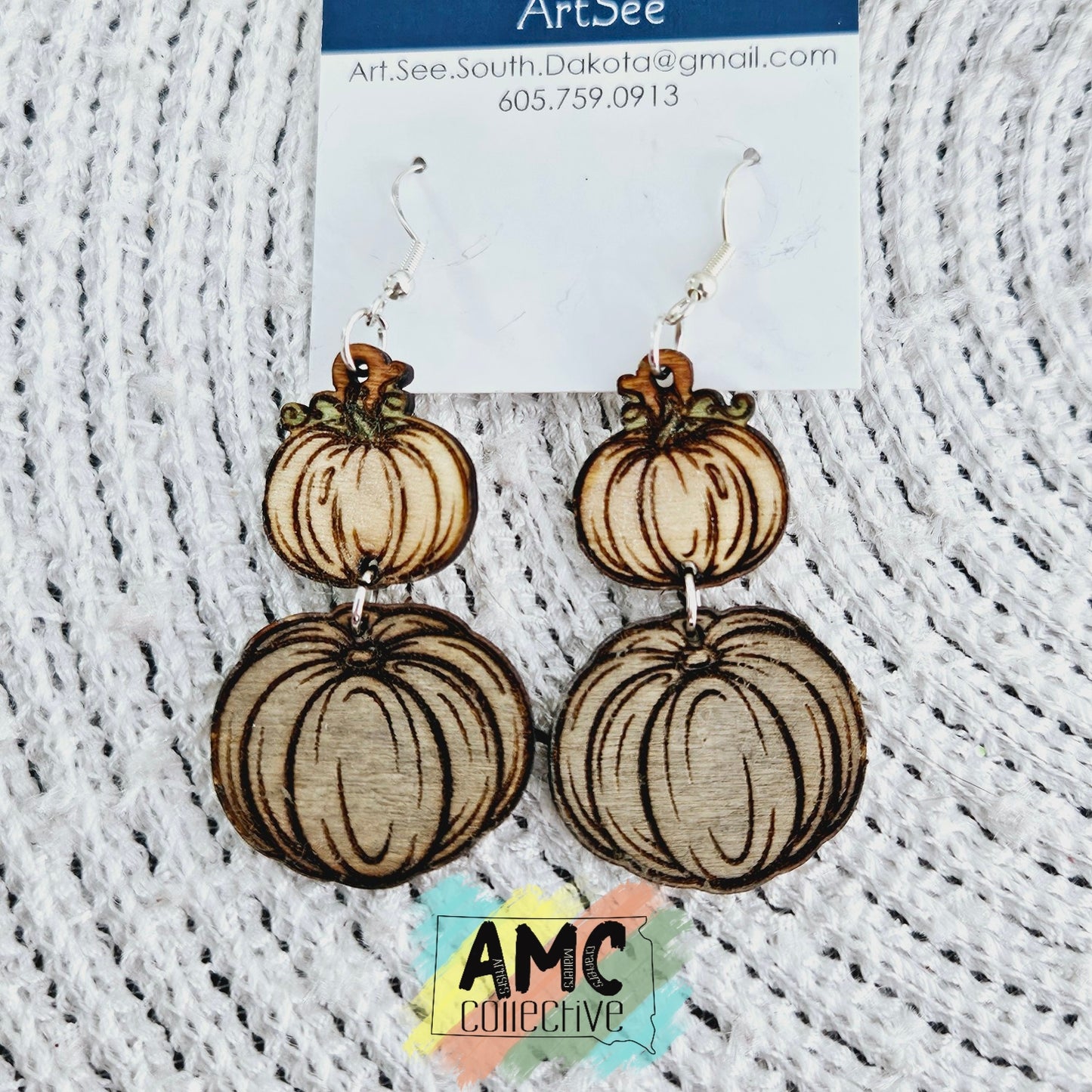 Double Pumpkin Dangle Earrings