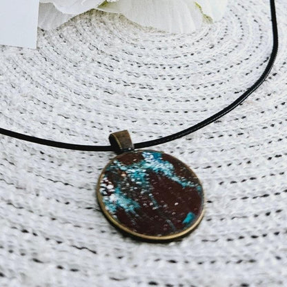 Brown Marble Medallion Necklace