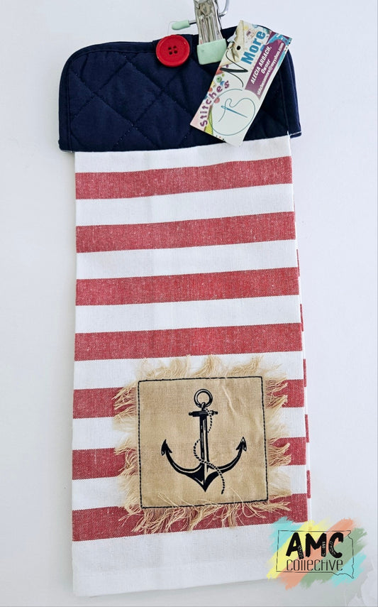 Patriotic Kitchen Towel - Anchor