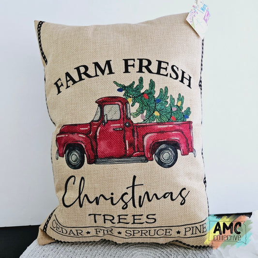 Farm Fresh Christmas Trees Pillow