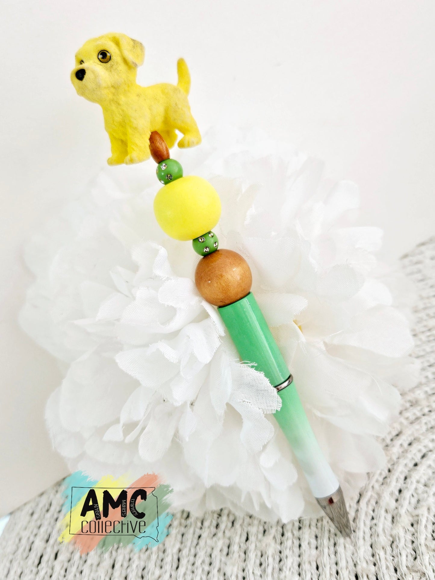 Gold Dog Beaded Pen