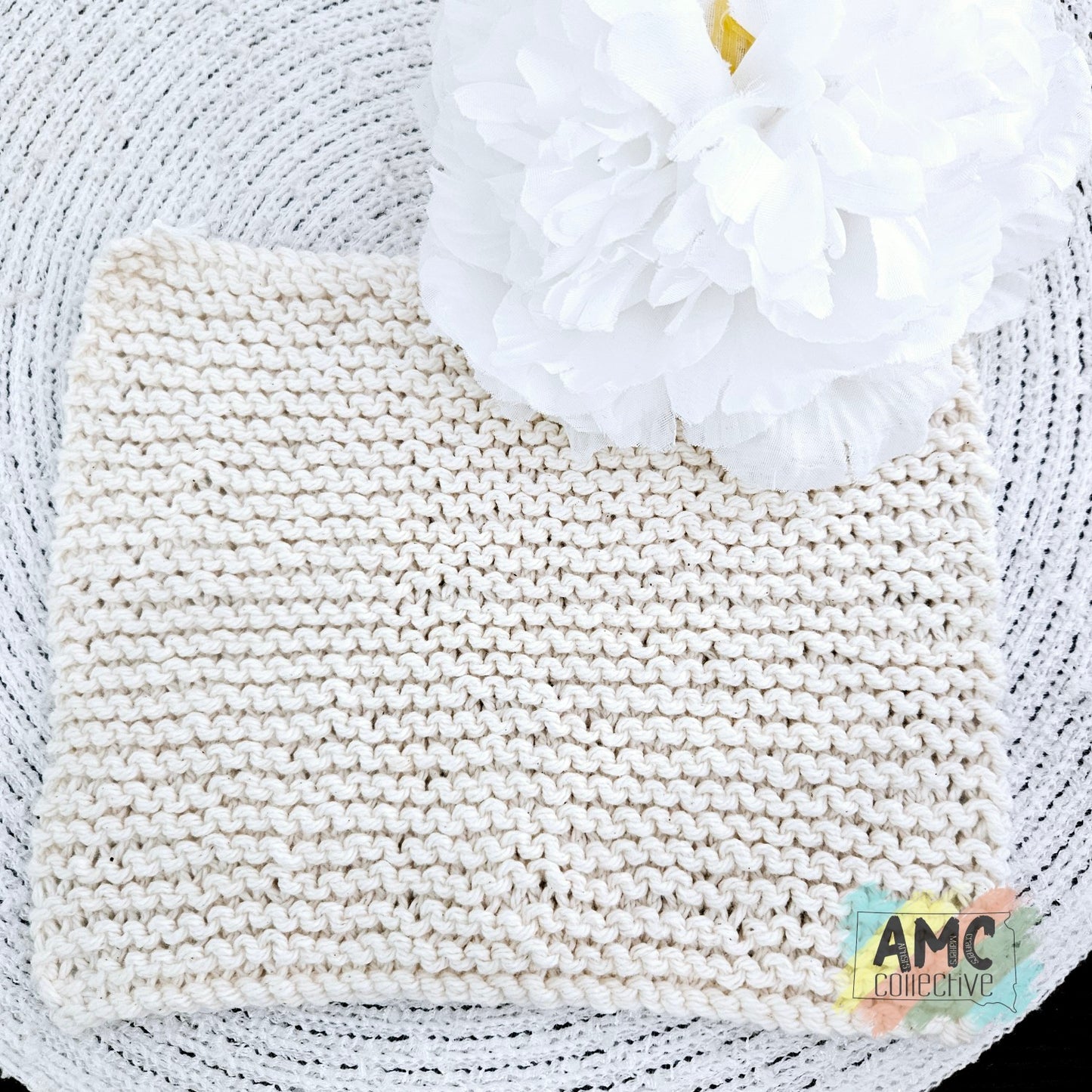 Cream Knit Dish Cloth