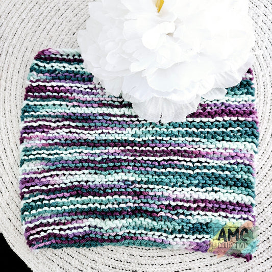 Teal/Purple Knit Dish Cloth