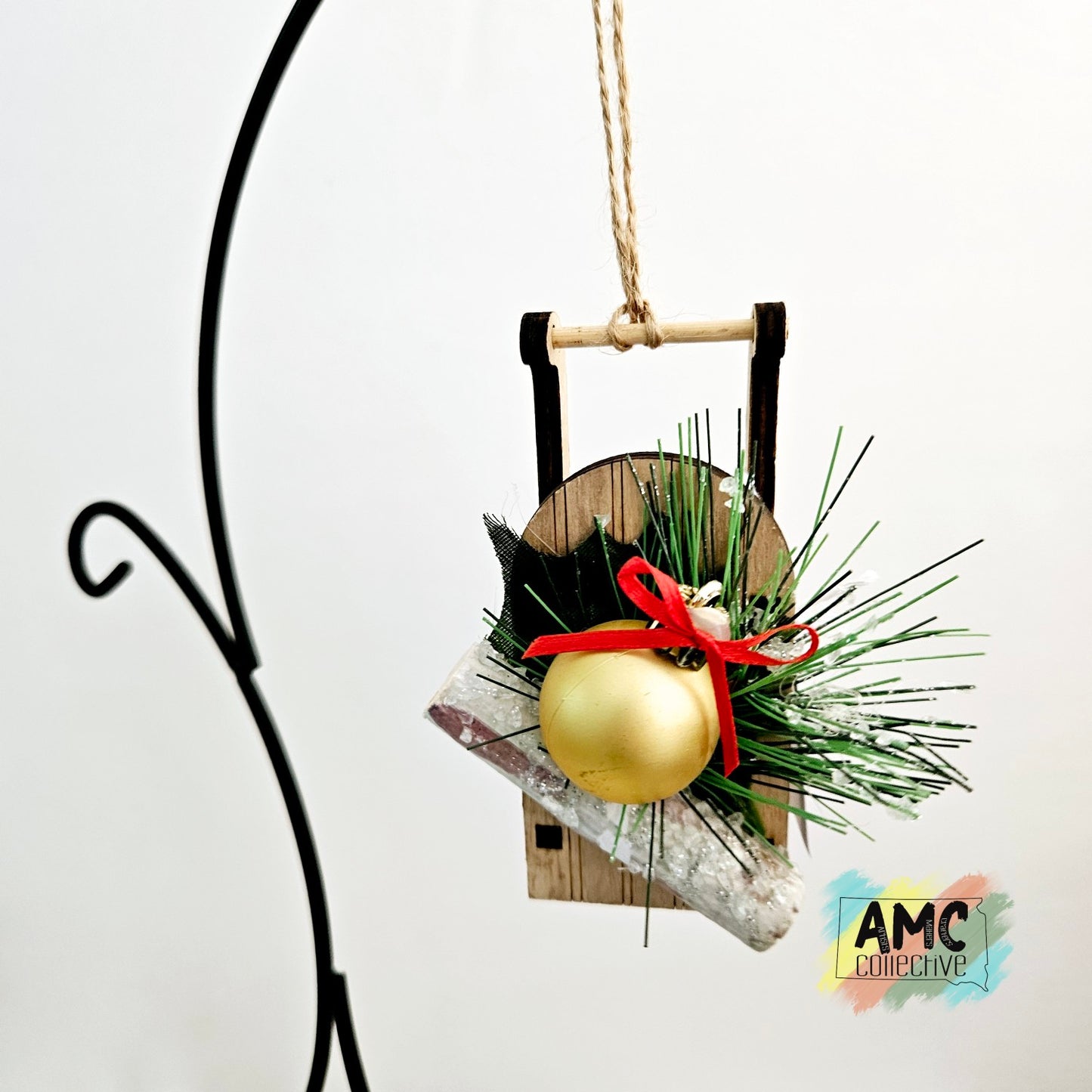 Wooden Sled Christmas Ornaments