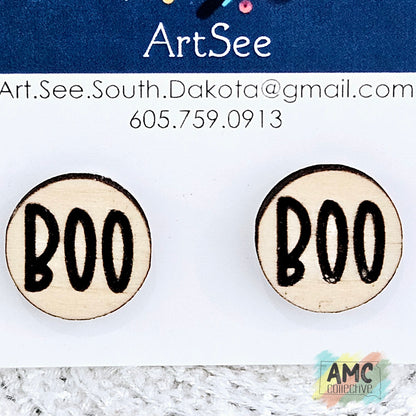 BOO Wooden Earrings