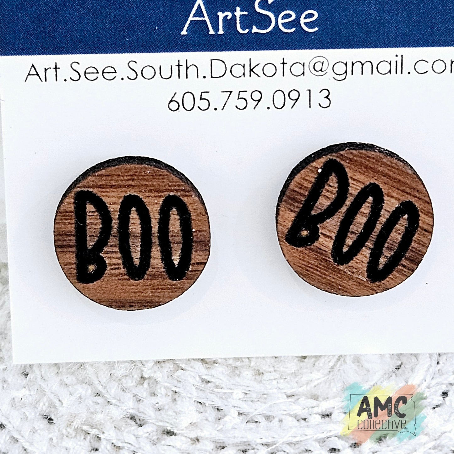 BOO Wooden Earrings