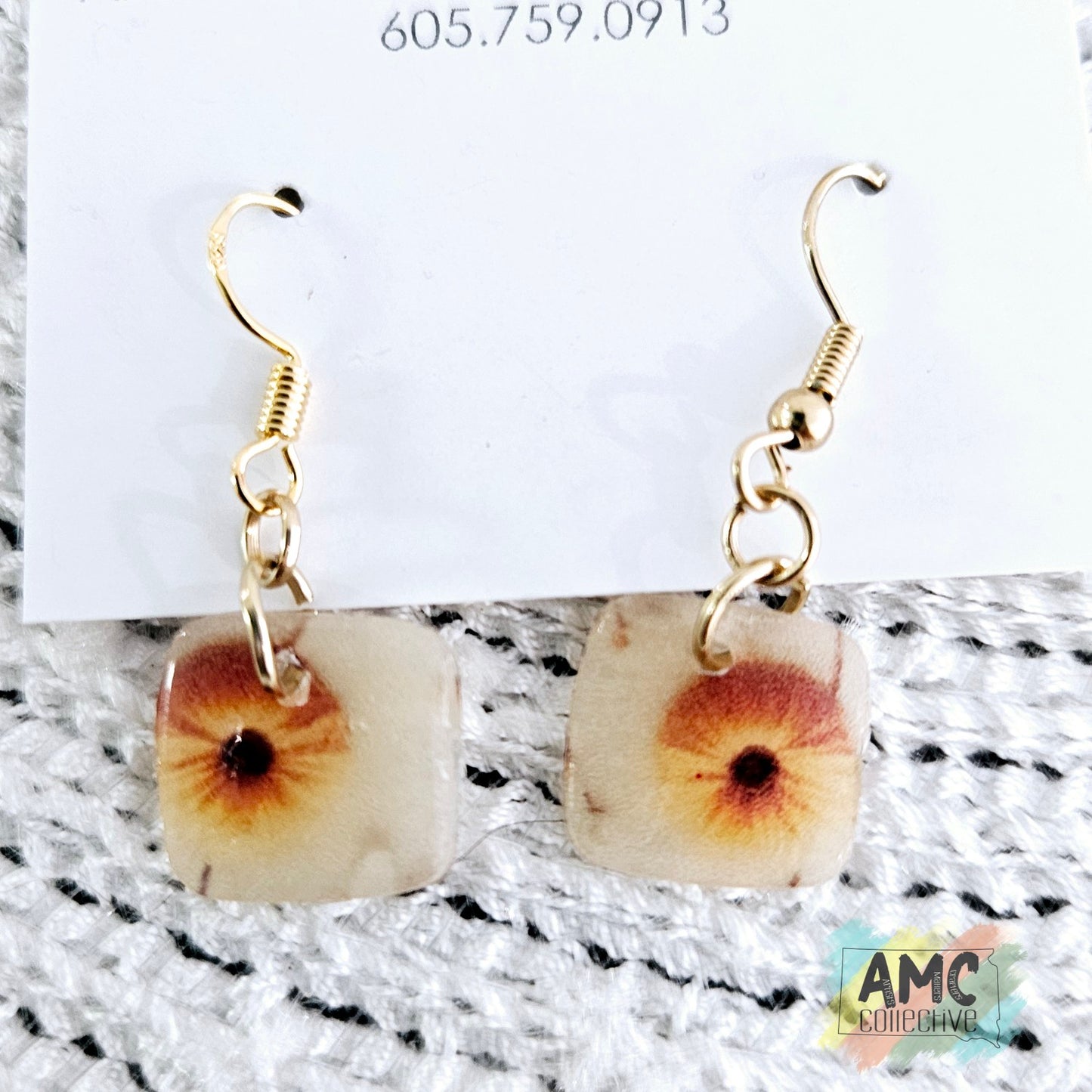 Small Sunflower Dangle Earring