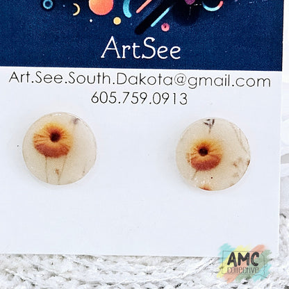 Floral and Bee Stud Earrings