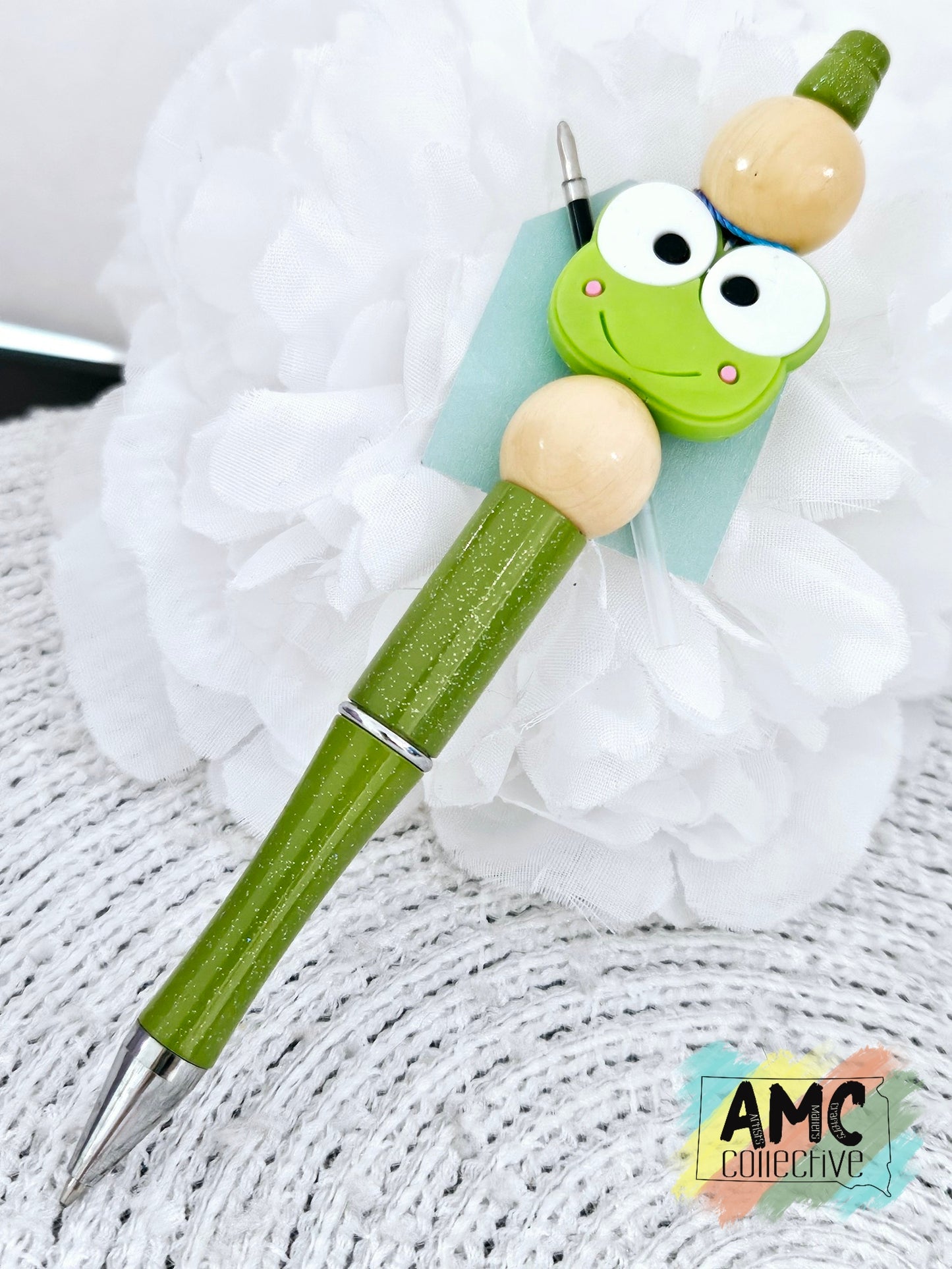 Frog Face Beaded Pen