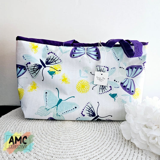 Purple Butterfly Tote Bag