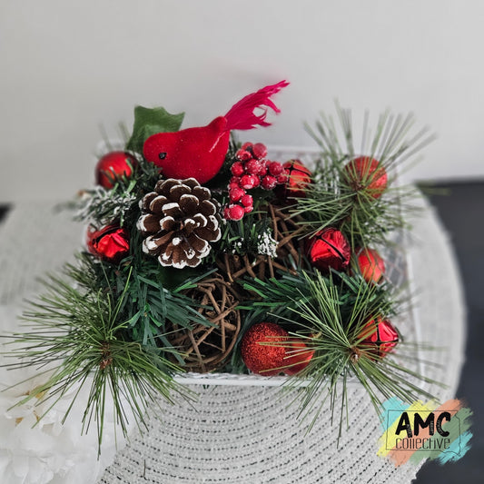 Red Cardinal Decor Basket