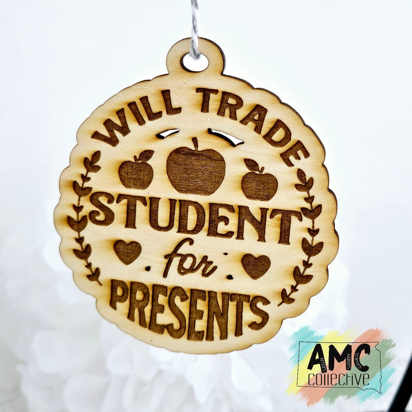 Will Trade Students Wood Ornament