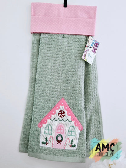 Pink/Green Christmas Towel