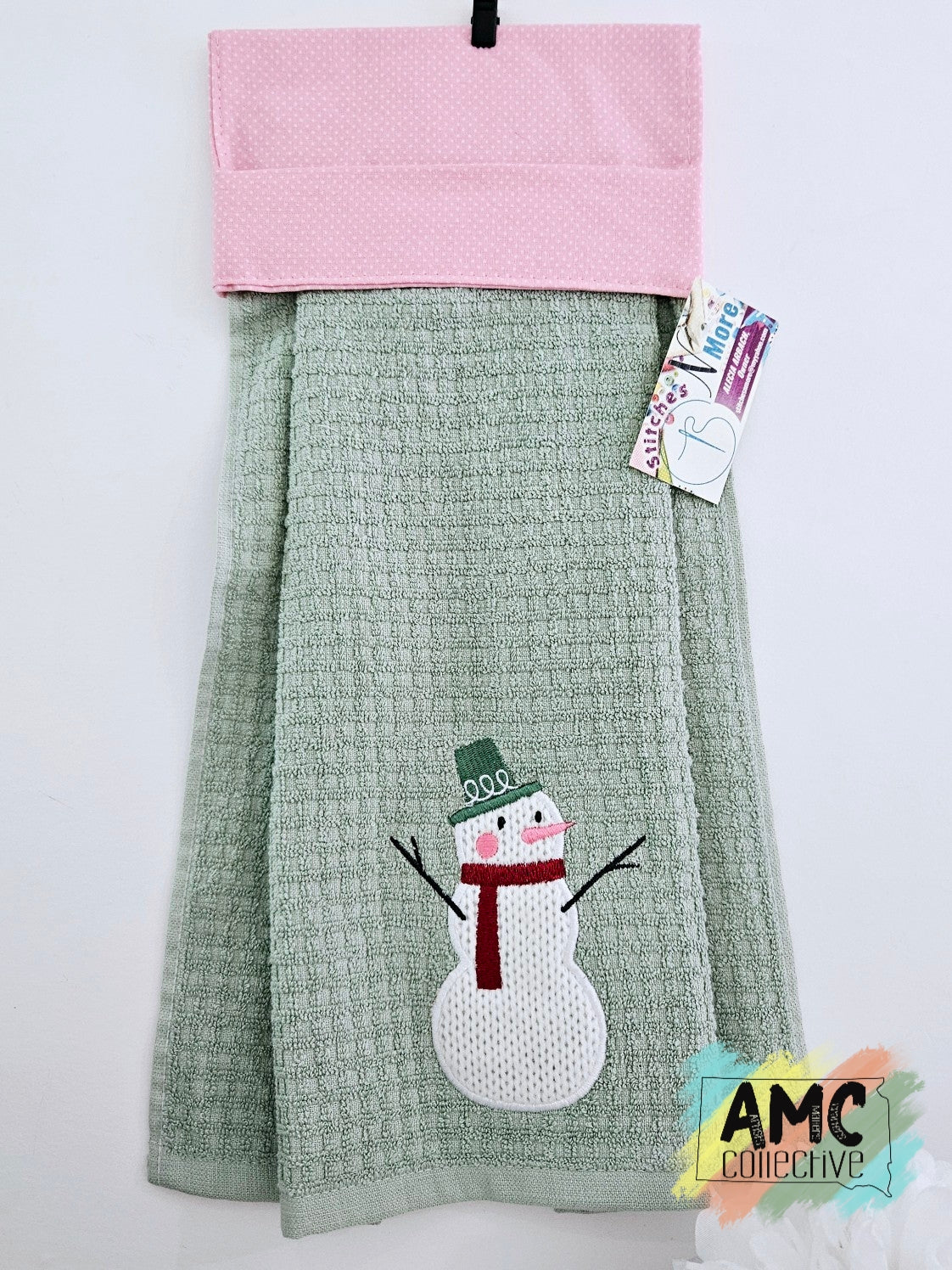 Pink/Green Christmas Towel